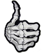 large JUMBO SKELETON HAND BONES THUMBS UP BACK PATCH #095 EMBROIDERED 11... - $32.51 CAD