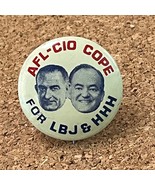 Vintage AFL-CIO Cope for LBJ &amp; HHH Campaign Union Pin Button - $110.72 MXN