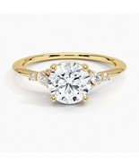 Alayah Engagement Ring Pear and Round asymmetrical Diamond modern romant... - $231.03 CAD