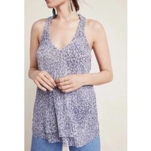 Anthropologie Women&#39;s S Silver Metallic Shimmer Animal Print Halter Tank Top - £18.94 GBP