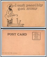 VINTAGE Postcard - Man with Shoes Nailed to Floor &quot;Can&#39;t Possibly Get Aw... - $2.84