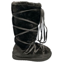 Worthington Winter Snow Boots Womens Size 6 Black Belfast Sherpa Fleece Lace Up - £24.20 GBP