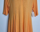 Soft Surroundings Medium Top Long Tunic Perfect A-Line Orange V-Neck NEW... - $32.99