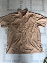 Haband Travelers Shirt Button Front Size Large Hidden Pocket Short Sleeve - £23.20 GBP