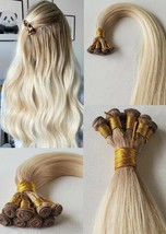 18&quot;, 20″, 22&quot; Rooted Hand-Tied Weft, 100 grams, Human Hair Extensions #T17/1001 - £171.18 GBP+