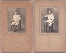 Harold D. Sanborn (1906-1932) 2 Cabinet Photos of Boy - Skowhegan, Maine - £25.80 GBP