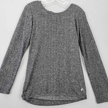 Studio by Capezio Women Shirt Size M Black Fleck Stretch Sultry Wrap Long Sleeve - £9.17 GBP
