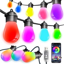 Color Changing Bulb Outdoor Patio String Lights Shatterproof 27.5Ft + 6 Ft NEW - $29.68