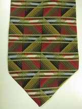 GORGEOUS Jhane Barnes Made in Japan Red and Green Geometric Silk Tie - £16.17 GBP