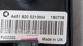 08-13 Smart ForTwo 451 Hazard Heated Seat Door Lock Switch Panel 4518205210 image 8