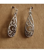 Handcrafted ~ 1.5&quot; Dangle Earring ~ Silver Geometric Drop Pierced Earrin... - $363.95 MXN