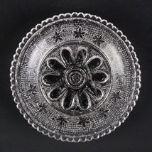 Lacy Flint Glass Stippled Stars Cup Plate LR 293, Antique c1840s Sandwic... - £23.70 GBP