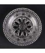 Lacy Flint Glass Stippled Stars Cup Plate LR 293, Antique c1840s Sandwic... - $30.00