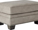 Signature Design by Ashley Olsberg Faux Leather Ottoman with Nailhead Tr... - £410.83 GBP