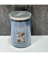 Yankee Candle Warm Luxe Cashmere Large Tumbler 22oz 2 Wick Blue Fresh Linen - £18.64 GBP