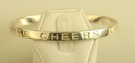 Vtg Sterling Silver 925 Signed Carolee Engraved Words Salute Bangle Bracelet - £73.98 GBP