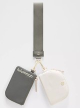 LULULEMON Dual Pouch Wristlet~Grey Sage/Light Ivory/Gold~NWT~USPS SHIP - $103.90 LULULEMON Dual Pouch Wristlet~Grey Sage/Light Ivory/Gold~NWT~USPS SHIP - $103.90