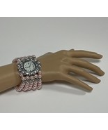 Gorgeous Pink Faux Pearl Rhinestone Bracelet Watch - $14.85