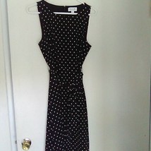 Ellie polka dot sleeveless dress size  medium belt tie - $26.98