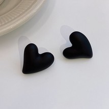 Vintage Black Chain Stud Earrings for Women Punk Geometric Heart Circle Oval Exa - £10.50 GBP