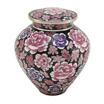 Large/Adult Filigree Cloisonné Floral Pink Funeral Cremation Urn For Ashes - £366.06 GBP