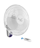 Vie Air 16 Inch 3 Speed Plastic Wall Fan with Remote Control in White - €45,28 EUR