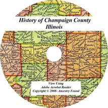 4 in 1 History &amp; Genealogy Champaign County Illinois IL - £4.59 GBP