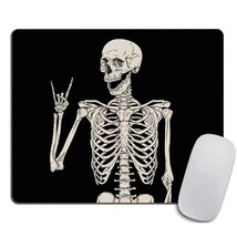 skull human skeleton mouse pad,human skeleton posing isolated over black backgro - £13.38 GBP