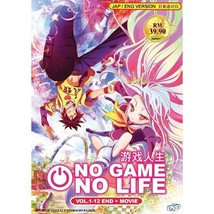 Anime No Game No Life Serie Completa VOL.1-12 Final + Película Dvd Doblada... - £17.34 GBP