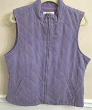Orvis Quilted Vest Size Misses Large L Purple Adjustable Sides Zipper Front - £19.11 GBP