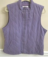 Orvis Quilted Vest Size Misses Large L Purple Adjustable Sides Zipper Front - £19.12 GBP