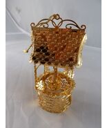 Vintage Bradbury Mint Gold Christmas Ornament Wishing Well 3.5&quot; - $539.90 MXN