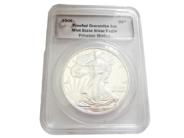 2009 Proofed Overstrike 1oz Mint State Silver Eagle $1 Daniel Carr - £316.47 GBP