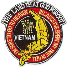Vietnam The Land That God Forgot Patch Red &amp; Brown 3&quot; - £7.91 GBP