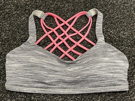 Lululemon Free To Be Wild Sports Bra Gray w/ Pink Straps ~ Size 6 - £19.32 GBP