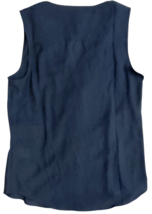 Banana Republic Women's Sheer Sleeveless V Neck Blouse Navy Blue Sz. SMALL image 6