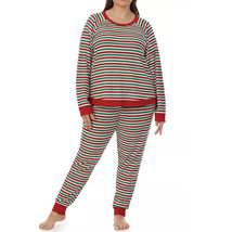 Christmas Candy Cane Striped Waffle Pajama PJ Set | 1X Plus NWT $67 PAJA... - £22.05 GBP