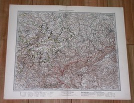 1908 Original Antique Map Of Saxony Germany Leipzig Dresden Czech Rep. Bohemia - £19.68 GBP