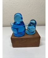 2 Vintage Bluebird of Happiness Art Glass Figurines 1989 Ron Ray 1.5” &amp; ... - $27.44 CAD