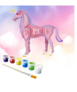Allessimo 3D Paint Puzzle Reality Wooden (Unicorn - 30pcs) Model Paint Kit  - £22.87 GBP