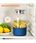 61oz Glass Water Pitcher with Removable Silicone Bottom(Blue) - €12,71 EUR
