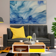 Blue Tan Smoke Wave Landscape 26 ,Canvas Wall Art, Canvas Print - $35.99+