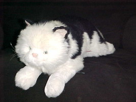 24&quot; Avanti Black and White Stuffed Plush Cat Toy By Jockline Italy 1988 - £77.86 GBP
