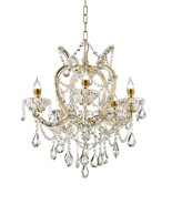 Five Light Glam Gold and Faux Crystal Chandelier - €466,18 EUR