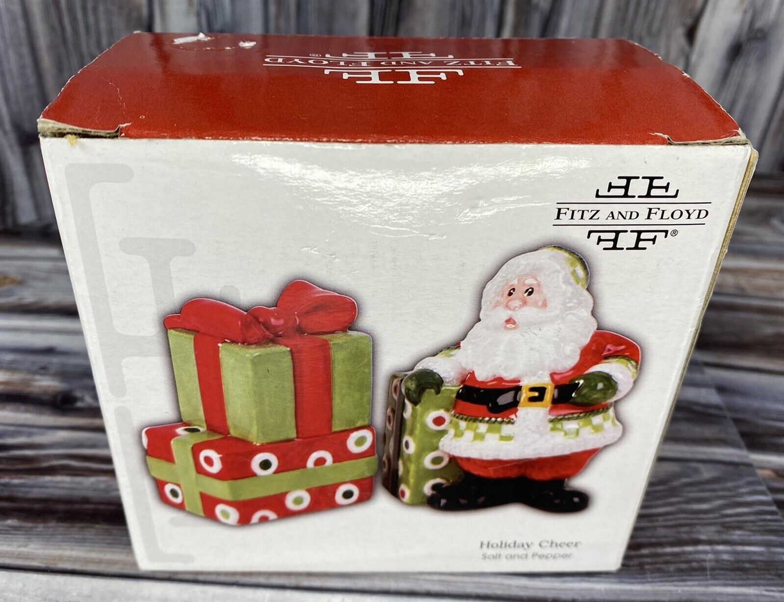 Fitz & Floyd Santa Claus w/ Presents Salt & Pepper Shakers - New - From Macy's - $10.69