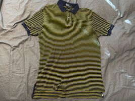Polo Ralph Lauren Pima Cotton Shirt L Navy Yellow Stripe Classic Pony Peru - $485.87 MXN