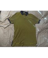 Polo Ralph Lauren Pima Cotton Shirt L Navy Yellow Stripe Classic Pony Peru - €22,79 EUR