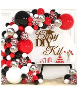 115Pcs Red Black And White Balloon Arch Kit For Red And Black Birthday P... - £31.46 GBP