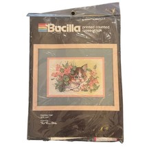 Bucilla 40380 Peeping Tom 6 x 9 Cat Printed Cross Stitch Factory Sealed Kit - £6.20 GBP