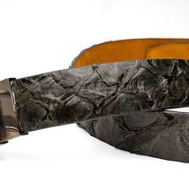 Olivieri Genuine Pirarucu Exotic Belt smooth leather lining Gray image 3